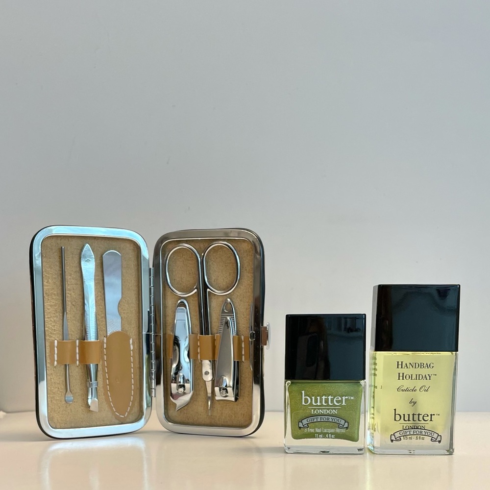 NWOT Butter London Nail Lacquer and Cuticle Oil with Manicure Kit